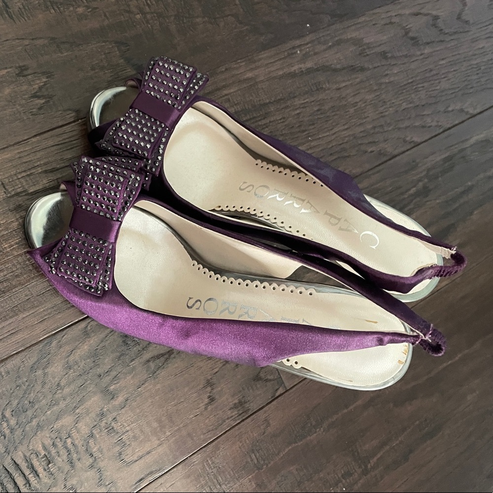 Purple Bow Tie High Heels